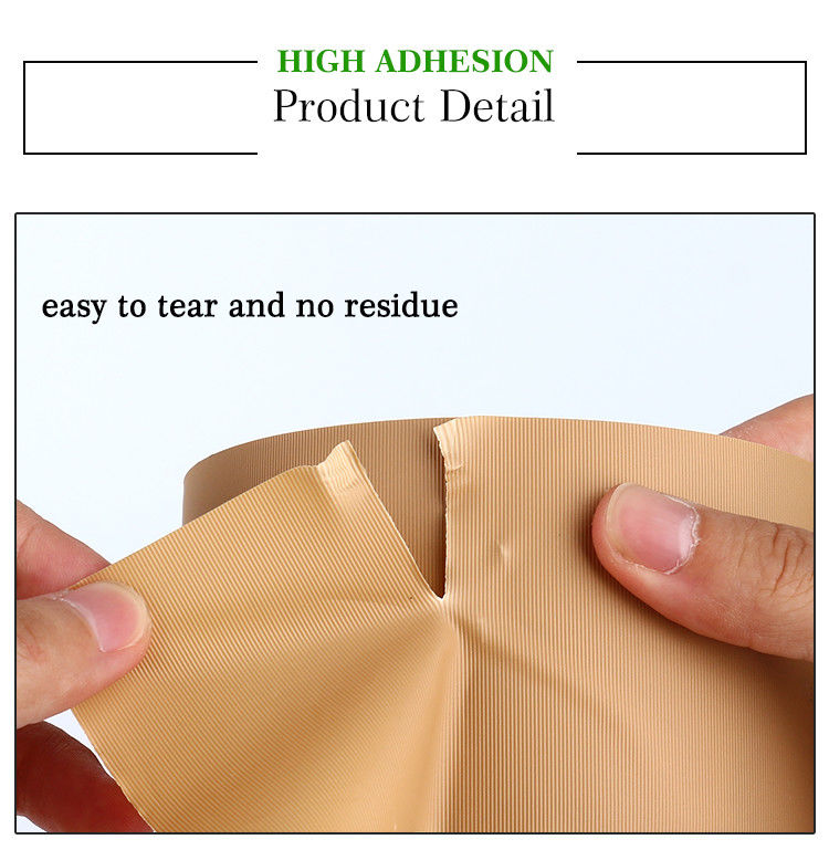 Warna Coklat Timbul Pita PVC Mudah Air Mata Self Adhesive Untuk Kemasan