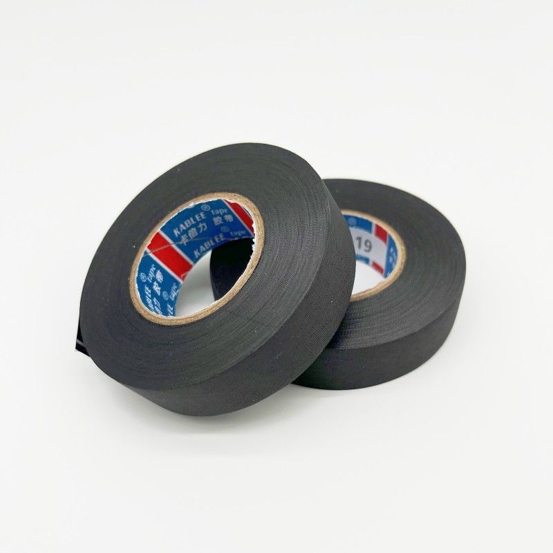 Tape Kain Wire Harness Hitam Oranye 0.16mm Ketebalan Untuk Kabel Otomotif