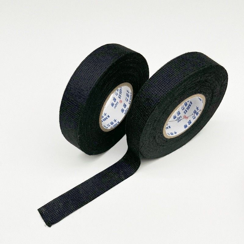19mm 25mm Lebar Pita Kain Fleece Warna Hitam untuk Perlindungan Kabel Otomotif
