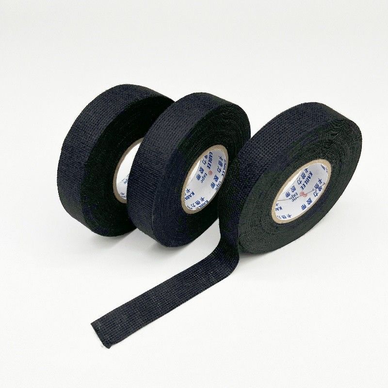 Pita Kain Fleece untuk Perlindungan Kabel Otomotif 19mm 25mm Lebar Hitam Warna